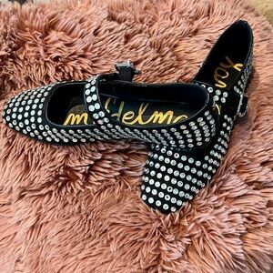 Sam Edelman Black and Silver Studded Flats